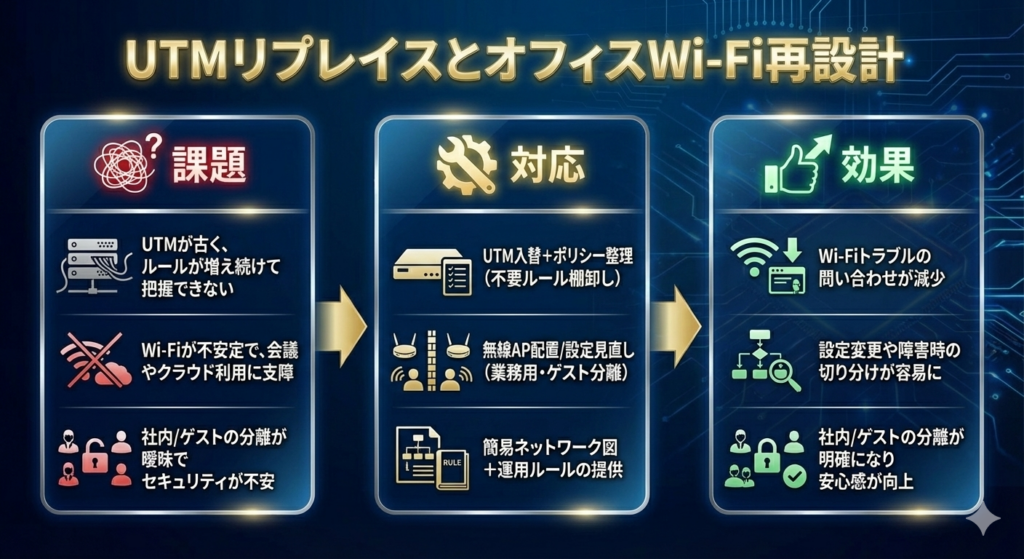 オフィスのUTM+無線LANリプレイス